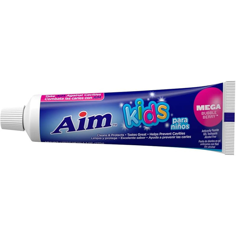 Aim Toothpaste for Kids 4.4oz-Mega Bubbleberry 24/cs