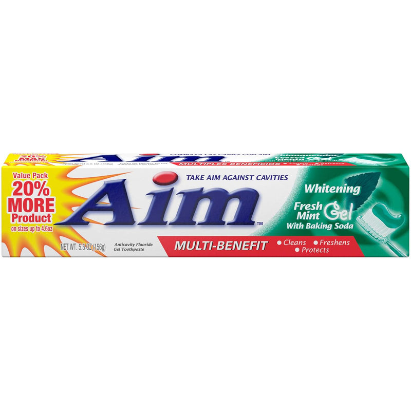 Aim Toothpaste-Whitening W.Baking Soda -Fresh Mint Gel (24/cs)