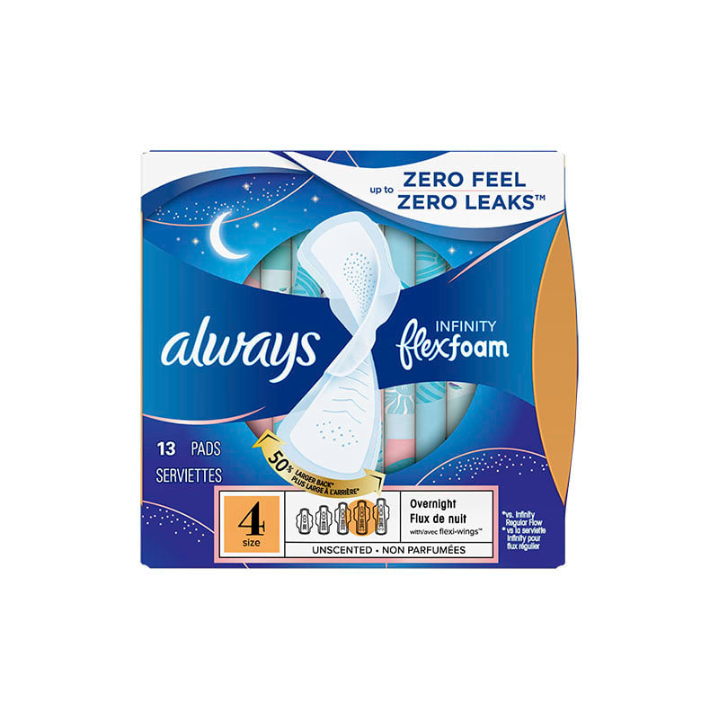 Always Infinity W/Wing 13ct (Size 4) -Over Night 6/cs