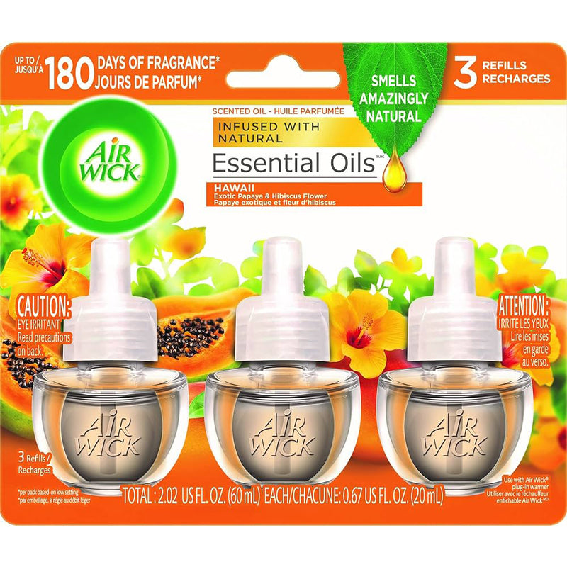 3ct Air Wick Scented Oil Refill 0.67oz -Crisp Breeze 6/cs