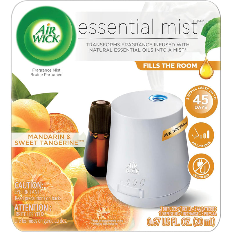 Airwick Essential Mist 1 Diffuser+1 oil Refill-Mandarin & Sweet Tangerine 3/cs