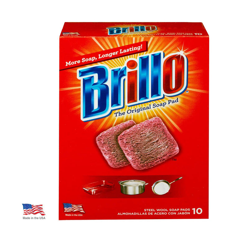 Brillo Steel Wool Balls OXI Clean 10ct-Regular 12/cs