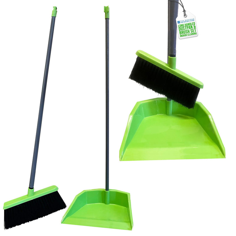 Clean House Zeplin Long Handle Dustpan and Brush Set-Assort. 12/cs