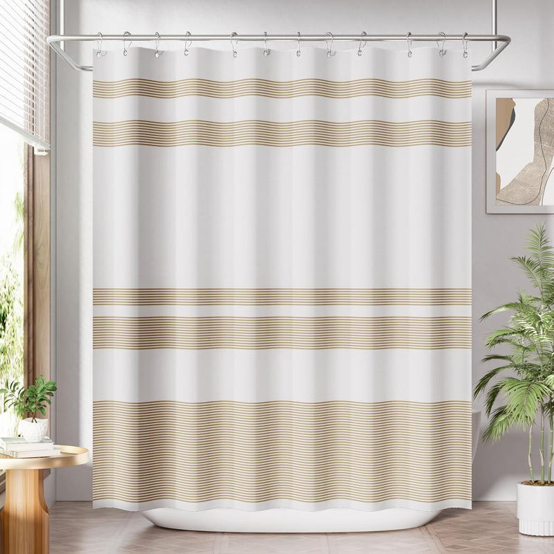 Bath & Basic Shower Curtain Set With Hooks- ASSORT. 12/CS