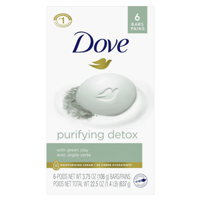 Dove Bar Soap 6ct (3.75oz) For Men -Charcoal + Clay (6X12) 72/cs