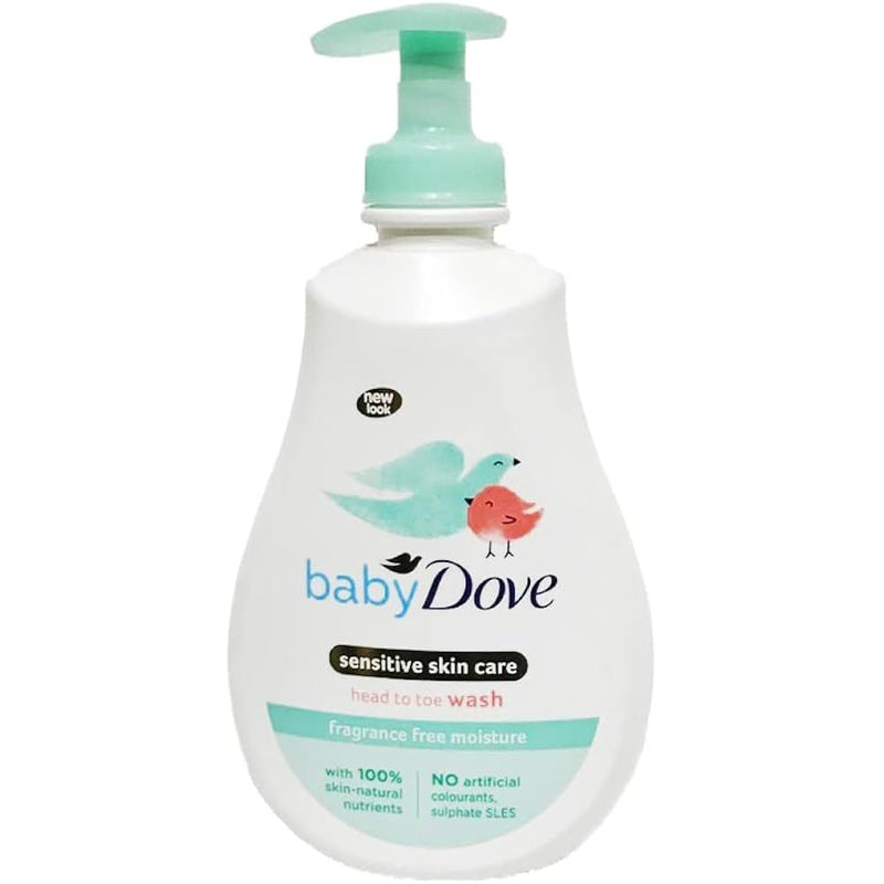 DOVE Baby Wash 400ml Hair to Toe -Sensitive Moisture 6/cs