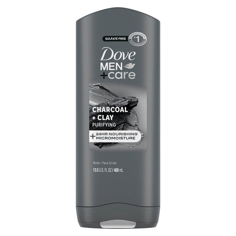 Dove Face and Body Wash For Men 400ml- Charcoal Clay 12/cs