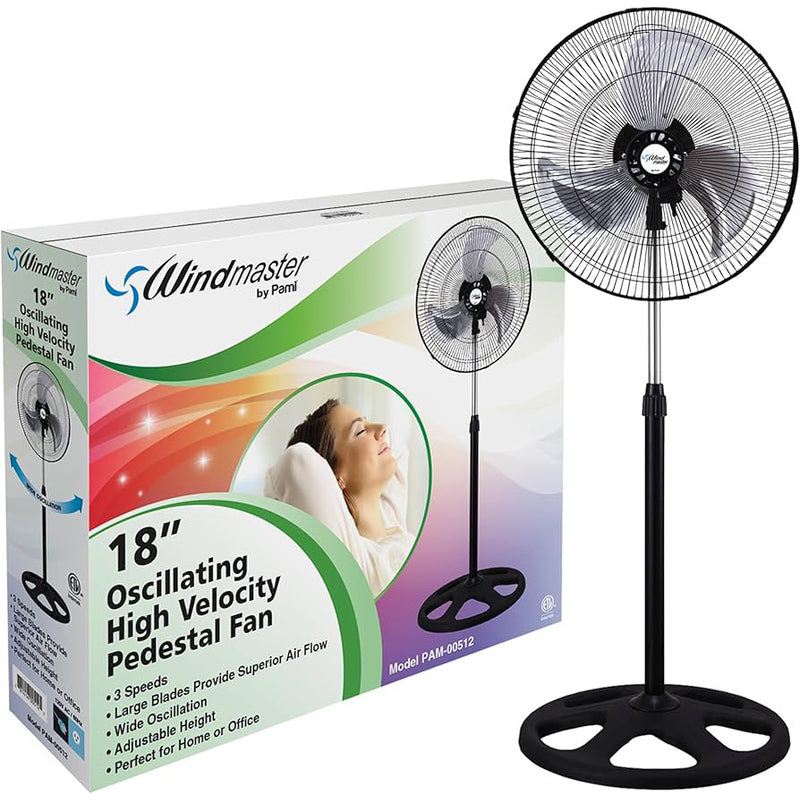 Wind Master 18" Oscillating High Velocity Pedestal Stand Fan 1/cs