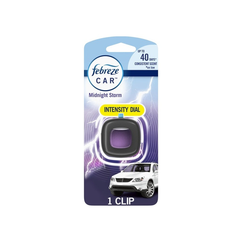 Febreze Car Air Freshner Vent Clips 3ct-Midnight Storm 8/cs
