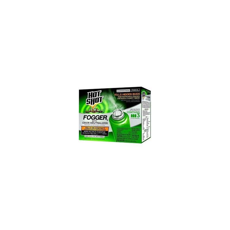 Hot Shot 3pk Roach & Fleas Insect Killer 2oz Fogger; 6/12/cs