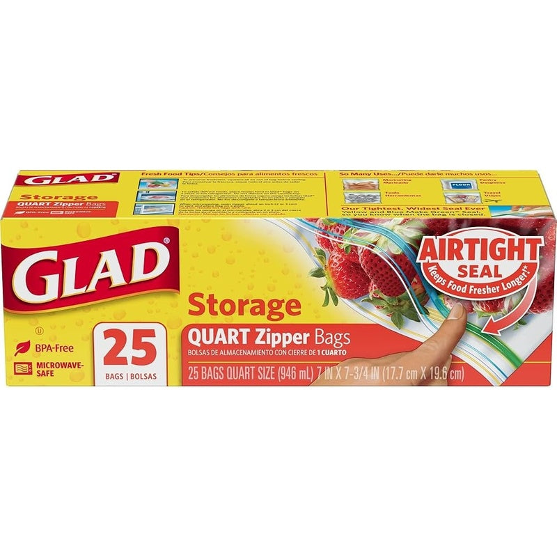 EZ Stor Zipper Seal Storage Bags 25ct -Quart Size 24/cs