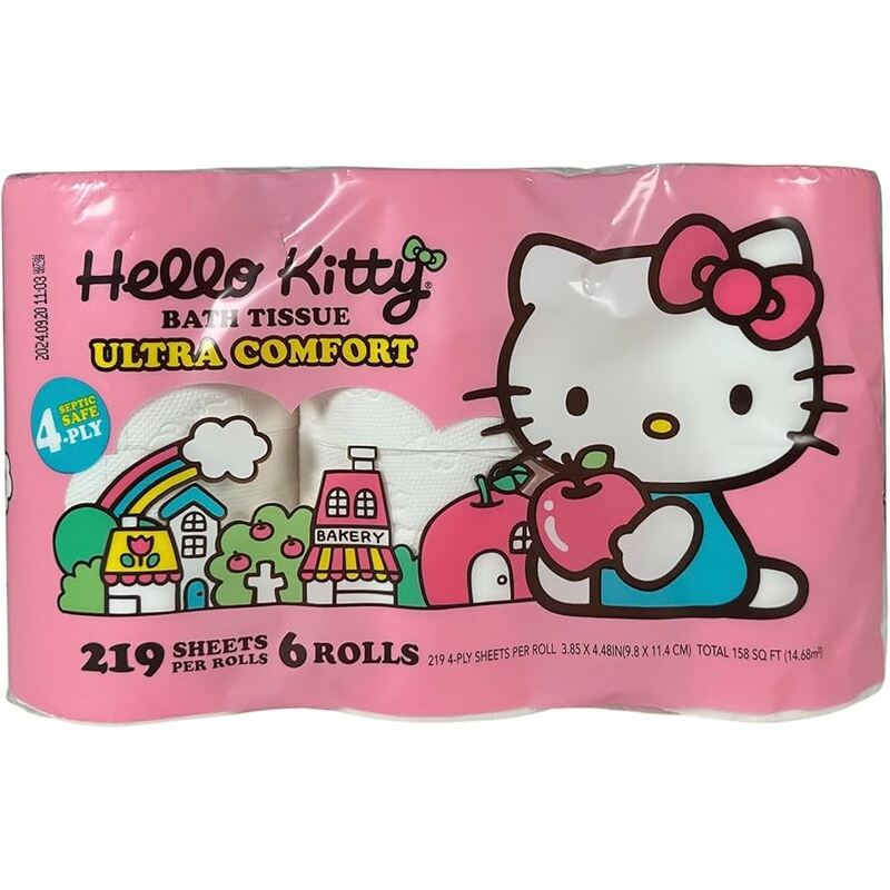 HELLO KITTY Bath Tissues 6/pk X8-Ultra Comfort 48/cs