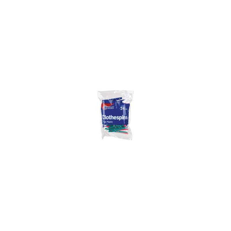 Ideal Home Plastic Cloth Pegs 24ct-Assort. 12/48/cs