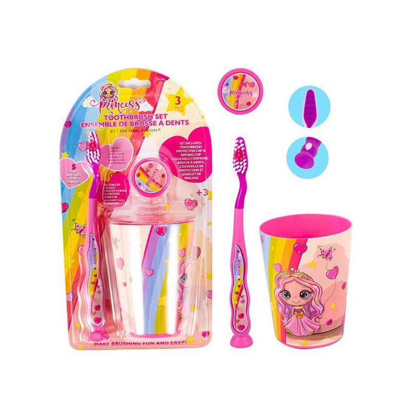 Oral Fusion Kids Travel Set 3PK-W/Cup-Princess 24/cs