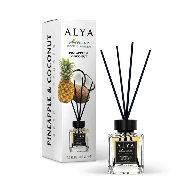 ALYA Essential Oil Air Freshener W/Sticks 3.3oz -Pineapple & Coconut 12/cs