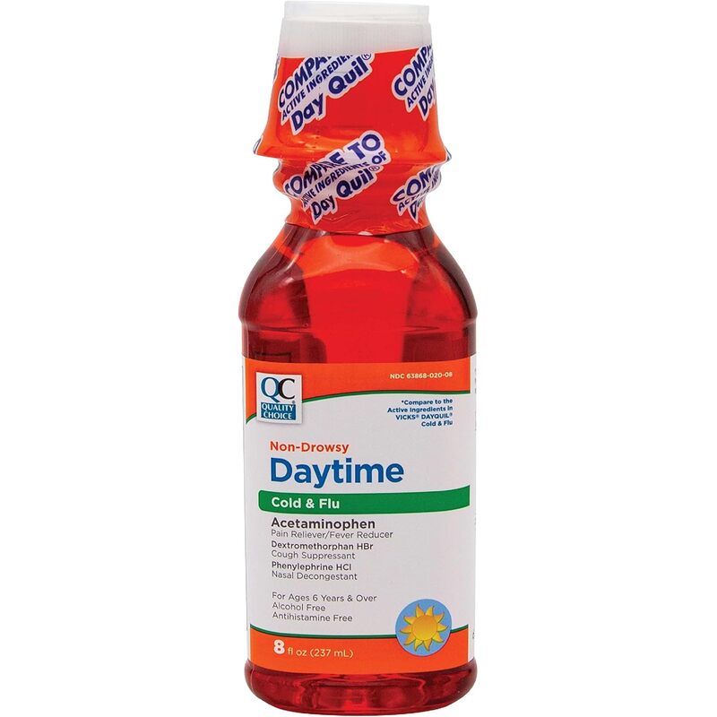 Quality Plus Cold & Flu Liquid Relief 6oz- Daytime (12/cs)