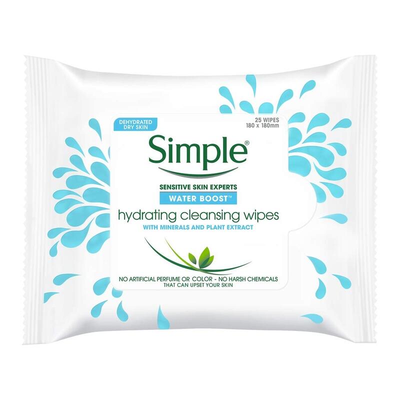 Simple 25ct Make-Up Cleansing Wipe-Water Boost 6/cs