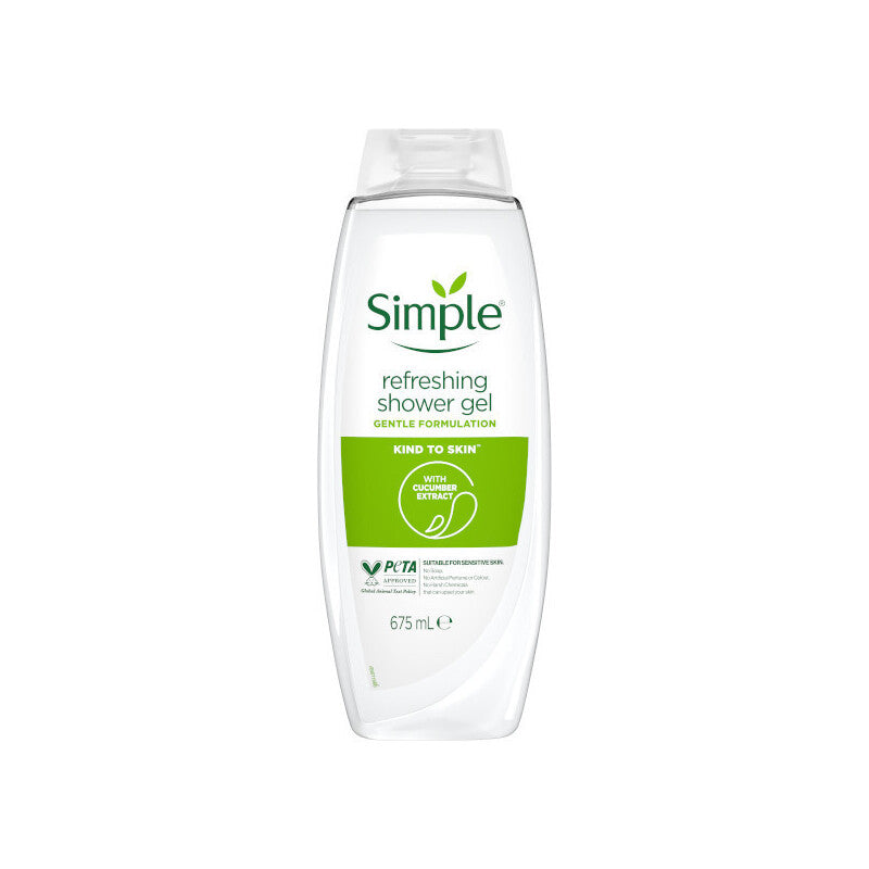 Simple 675ml (23oz) Shower Gel-Refreshing Cucumber 12/24/cs