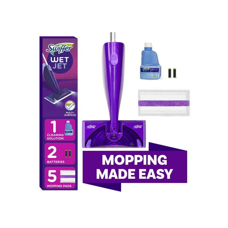 Swiffer Wet Jet Mopping Kit/ 1 Spray, +5 Pad+ 1 Floor Cleaner Solution 2/cs