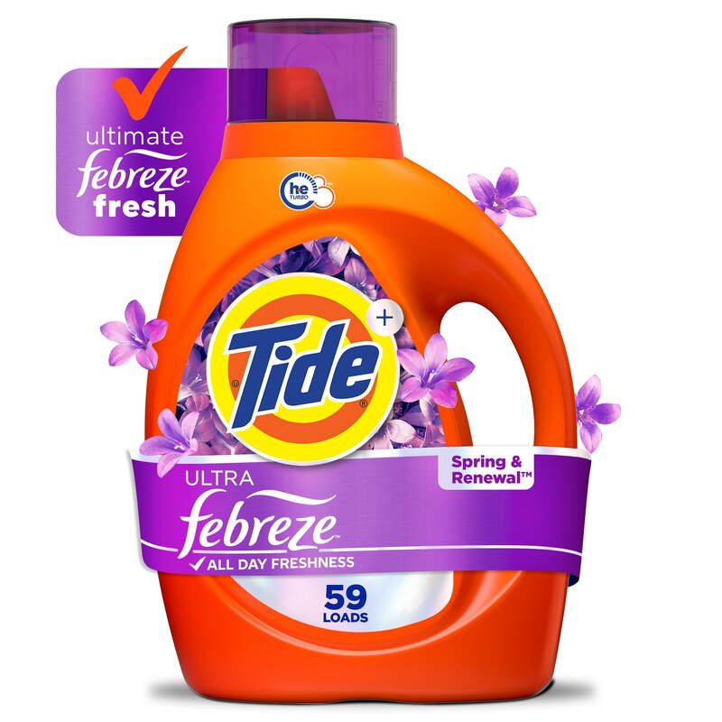 Tide Detergent 84oz- Febreze Spring & Rrnewal 4/cs