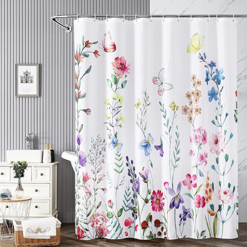 WEE'S Shower Curtain W Metal Hooks 70X72" Printed Polyester Assorted 12/cs