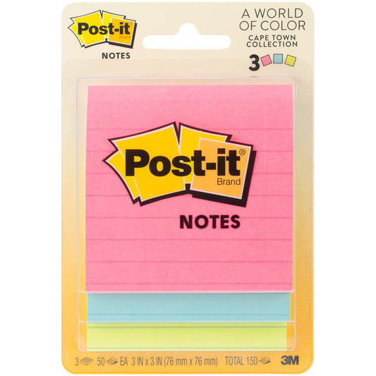 3M 3'X3' Post It Notes3ct -Asst. Color 12/48/cs