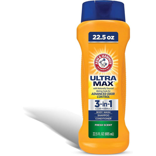 ARM & HAMMER Ultra Max 3in1 Body Wash/Sham/Con. for Men 32oz - Fresh 6/cs