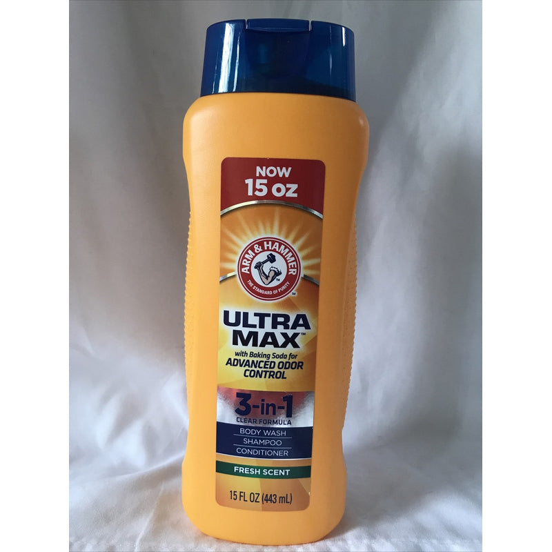 ARM & HAMMER Ultra Max 3in1 Body Wash/Sham/Con. for Men 32oz -Cool Water 6/cs