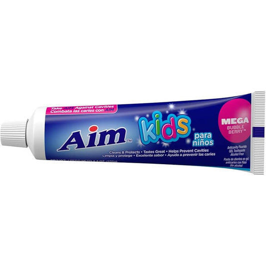 Aim Toothpaste for Kids 4.4oz-Mega Bubbleberry 24/cs
