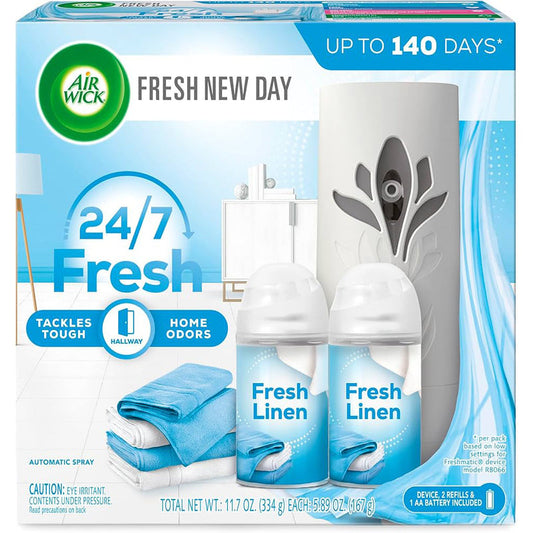 AirWick Automatic Spray(+1Refill) Life Scents-Fresh Linen 4/cs