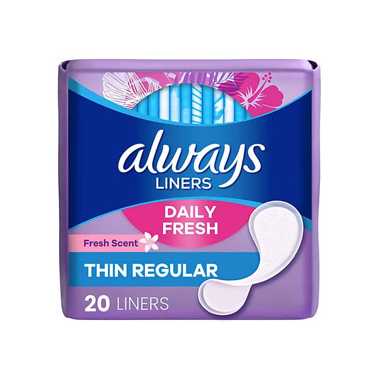 Always Thin Pantiliners 20ct-Clean Scent 24/cs