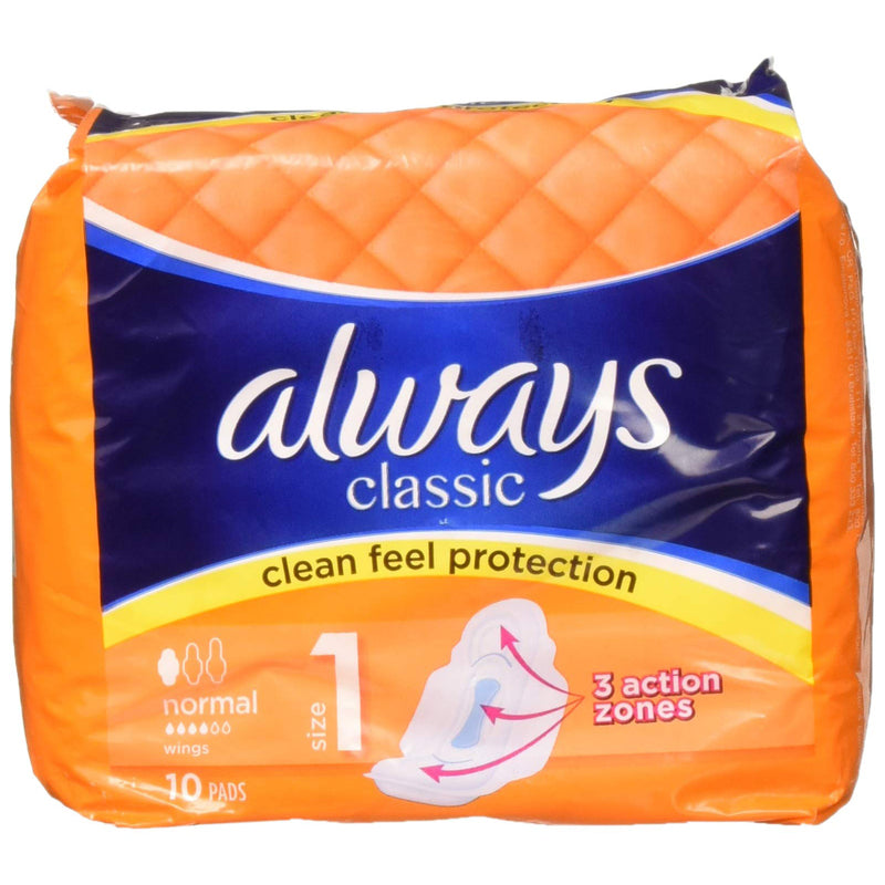 Always Classic W-Wing Pad 10ct-Normal 16/cs