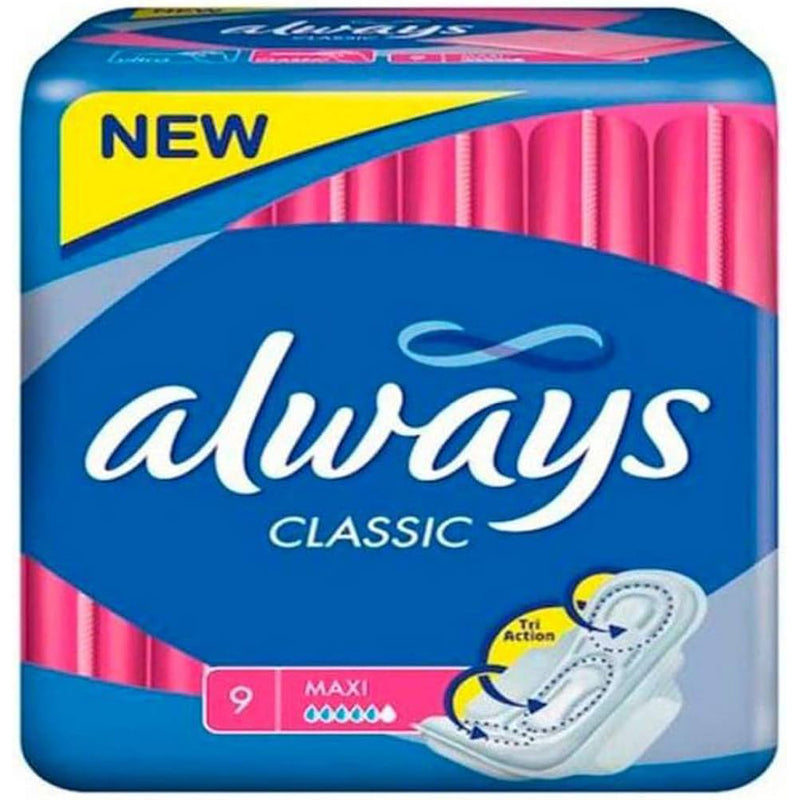 Always Classic W-Wing Maxi Pad 6ct (#4)-Night 16/cs