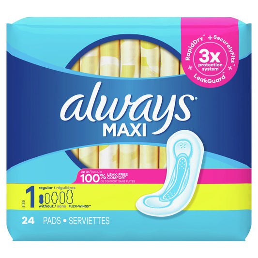 Always Maxi No-Wing 48ct Size 1-Regular 6/cs