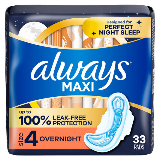 Always Maxi F-Wing 26ct Size#4 - OverNight 6/cs