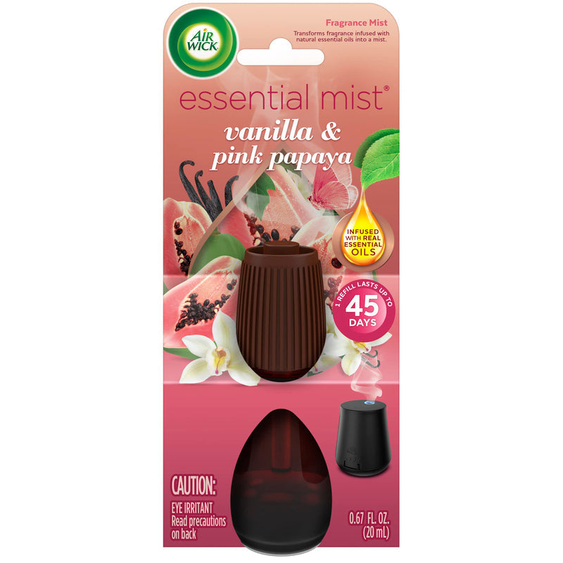 Airwick Essential Mist 1 Diffuser+1 oil Refill-Vanilla & Pink Papaya 3/cs