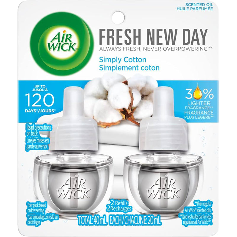 2ct Air Wick Refill 0.67oz-Simply Cotton 6/cs