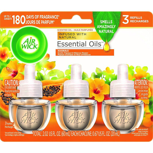3ct Air Wick Scented Oil Refill 0.67oz -Crisp Breeze 6/cs