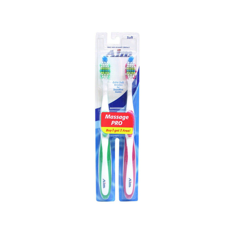 Aim Massage Pro Toothbrush 2ct-Soft (24/cs)