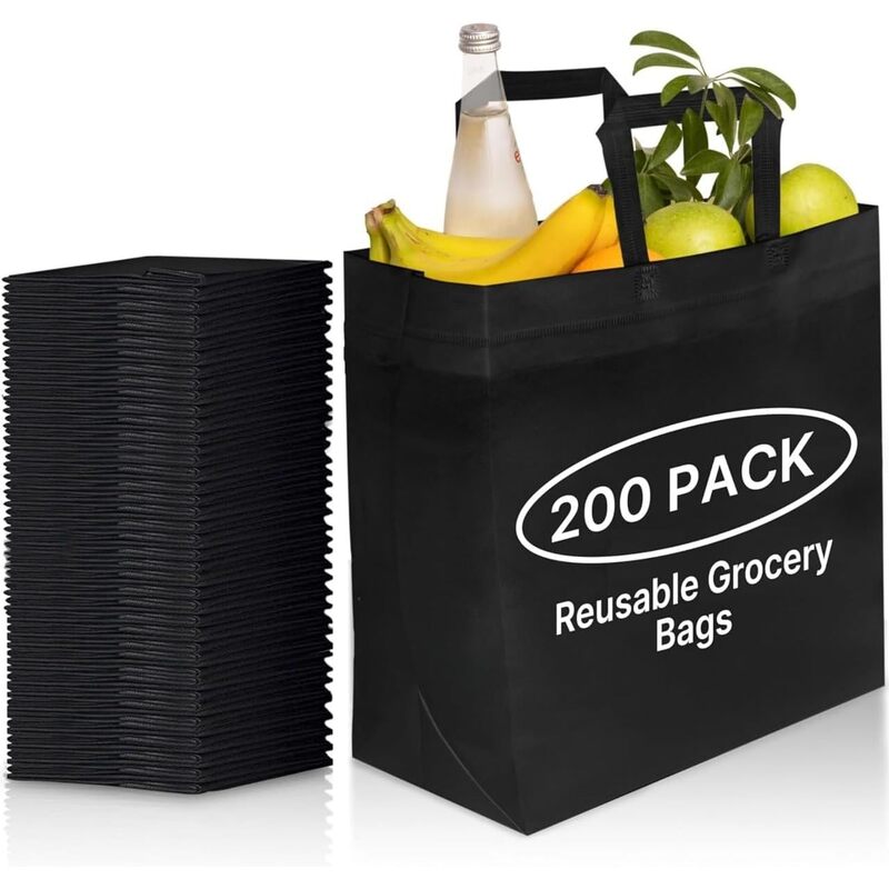 REUSABLE Woven Shopping Bag-Black 200/CS