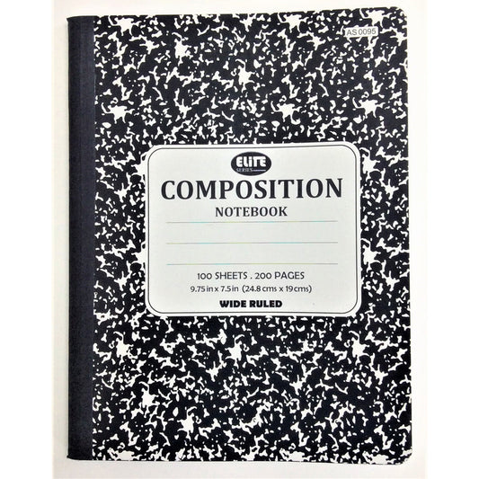 Composition Book Black 48/cs