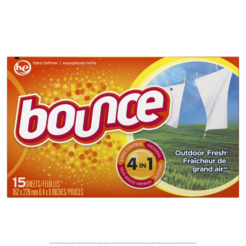 Bounce Dry Sheet 15ct-Outdoor Fresh 15/cs