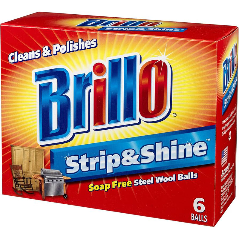 Brillo Steel Wood Balls 6ct-Soap Free 24/cs
