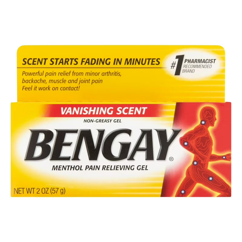 Bengay Pain Relieving Gel 2oz-Vanishing Scent (Yellow) (6/36/cs)