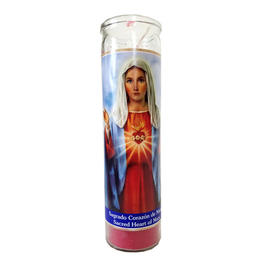 Candle Sacred Heart Of Mary-Red (12/cs)