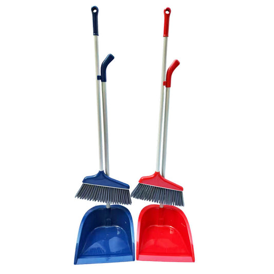 Plastic Dustpan & Broom Set-Assorted 24/cs