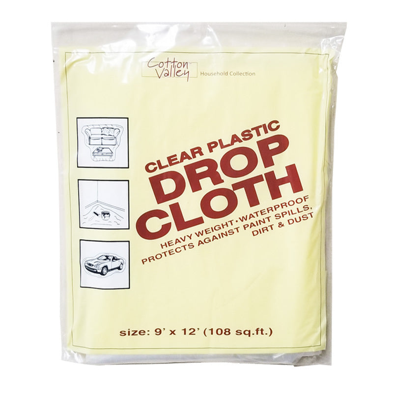 Pro Touch 9' X12' Clear Plastic Drop Cloth 72/cs