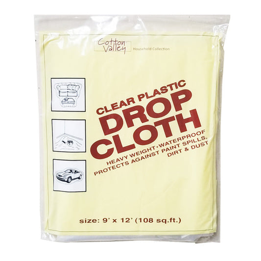 Pro Touch 9' X12' Clear Plastic Drop Cloth 72/cs