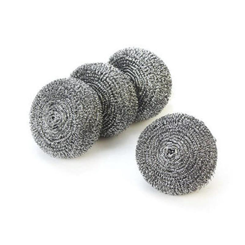 House Care Steel Scrubber 4ct-Silver 48/cs