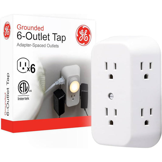 6 Outlet Adaptor Wall Tap-White 12/cs